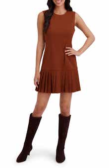 Sleeveless Drop Waist Pleated Dress