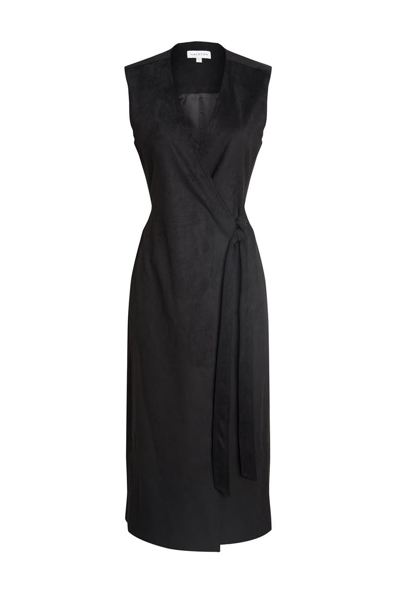 Paulina Dress In Ultrasuede, Alternate, color, Black