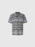 Missoni Cotton Polo Shirt With Raschel Knit And Greek Motif