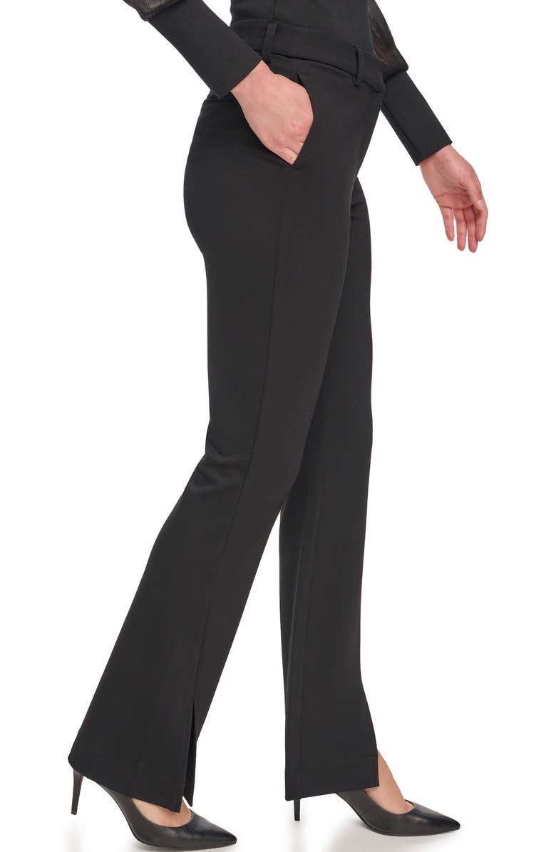 DKNY Split Hem Flare Leg Ponte Pants, Alternate, color, 