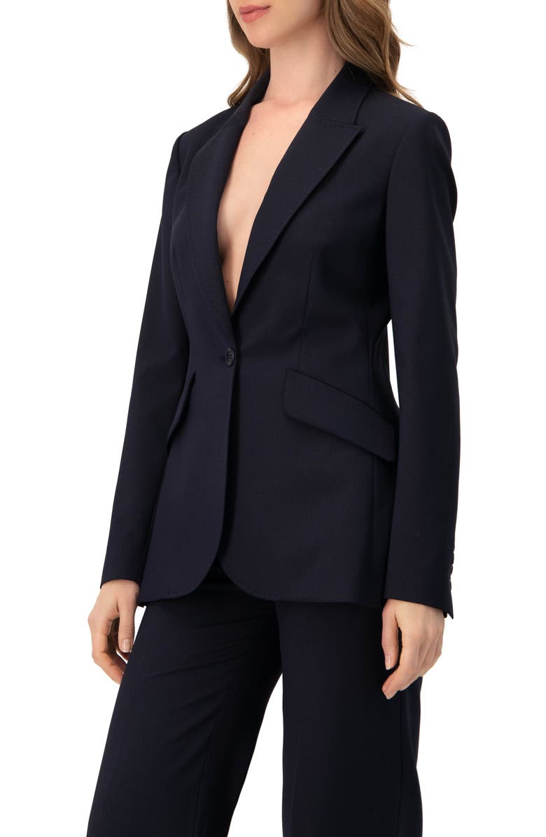IVONNE Tailored One-Button Blazer, Alternate, color, Navy Blue