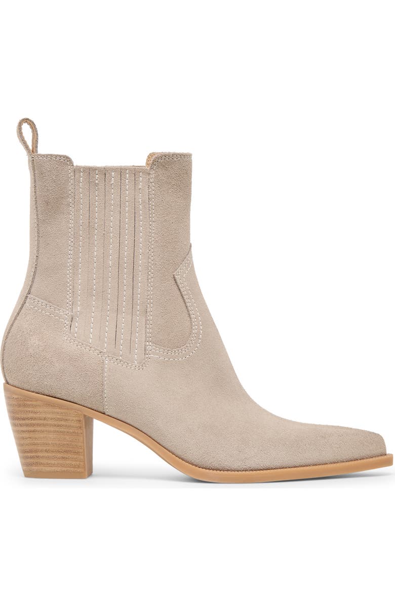 Dolce Vita Slim Pointed Toe Bootie, Alternate, color, Taupe Suede