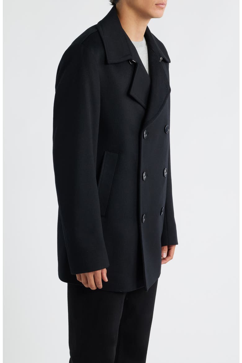 Hyde Wool & Cashmere Peacoat, Alternate, color, BLACK