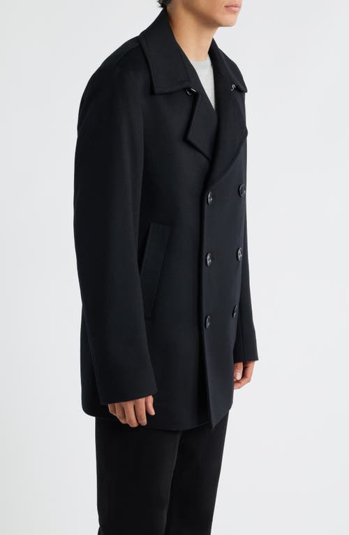 Hugo Boss Boss Hyde Wool & Cashmere Peacoat In Black