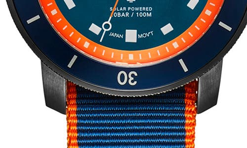 Mvmt Cali Diver Solar Nylon Strap Watch, 40mm In Blue