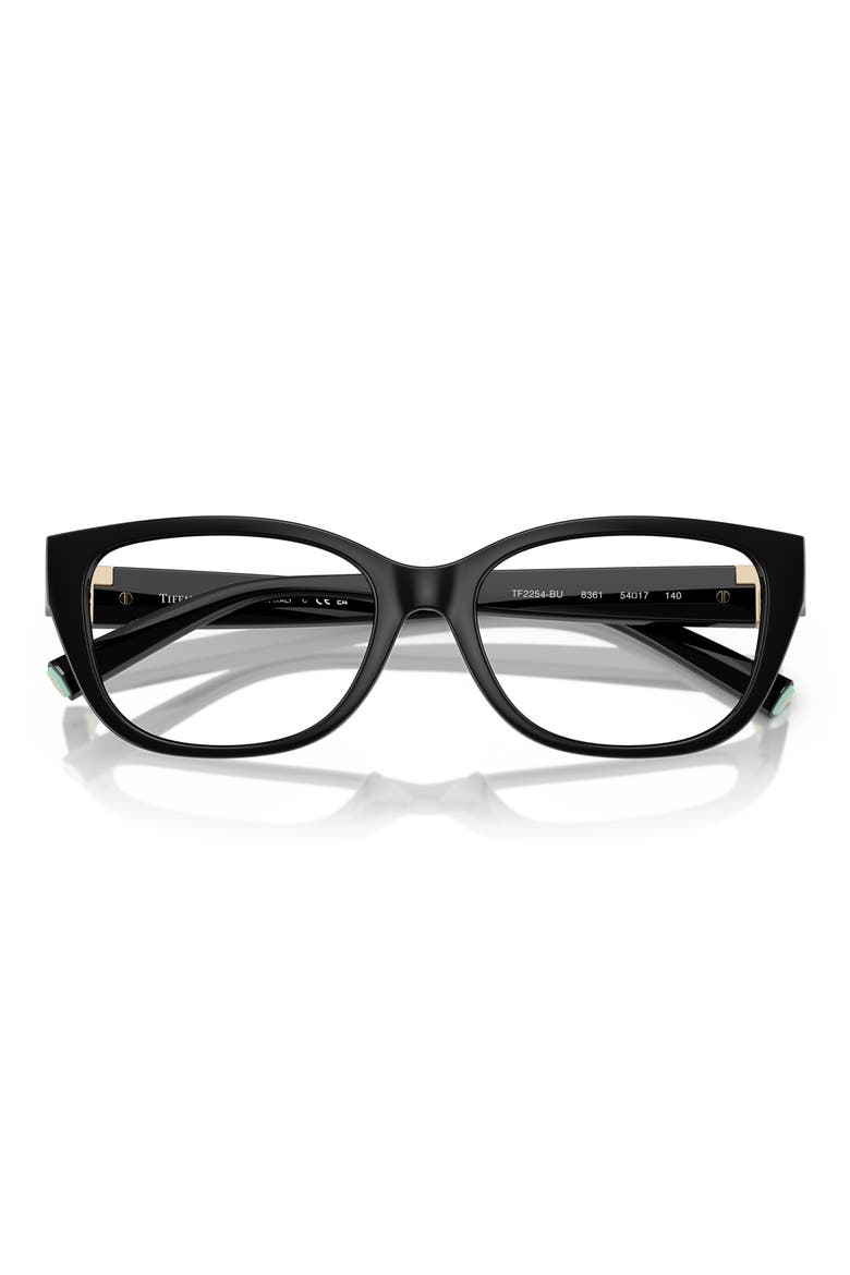 54mm Pillow Optical Glasses, Alternate, color, SHINY BLACK