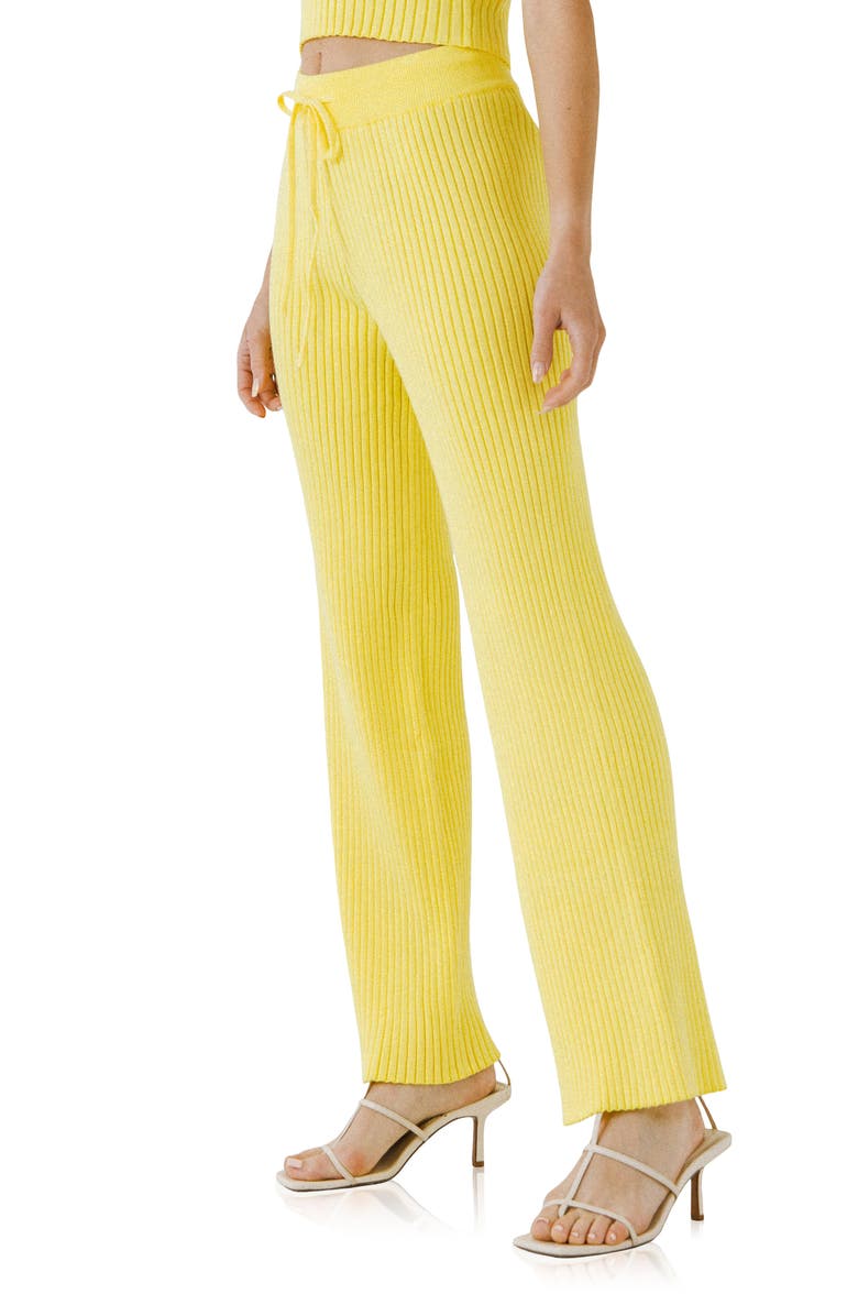 Endless Rose Ribbed Drawstring Pants, Alternate, color, Lime