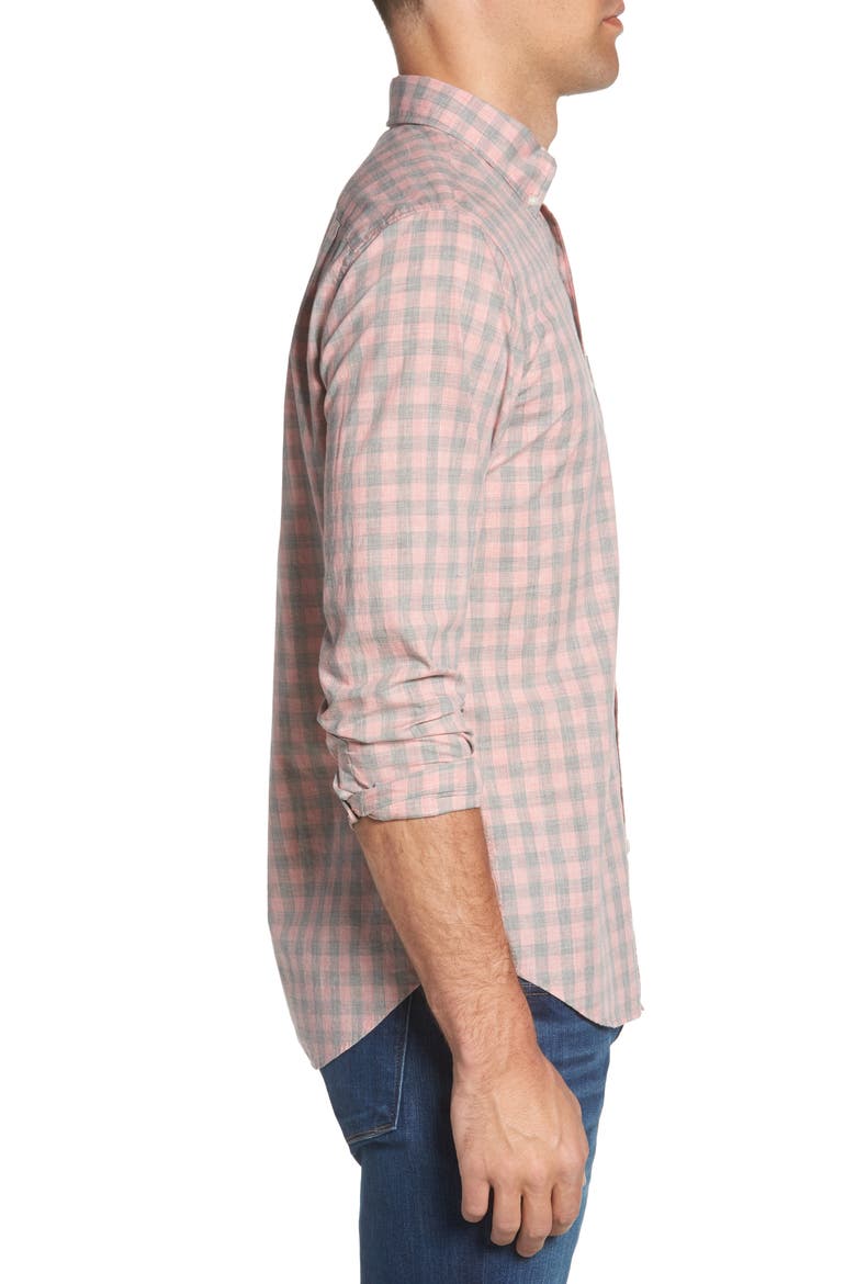Summerweight Slim Fit Gingham Shirt, Alternate, color, PINE GINGHAM - HEATHER ROSE