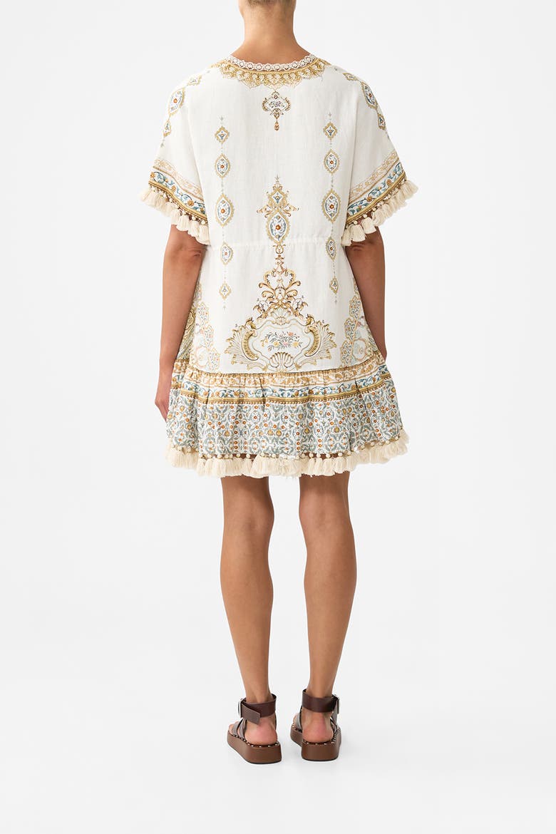 Short V Neck Embroidered Dress Ottoman Dynasty, Alternate, color, Ottoman Dynasty