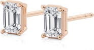 Badgley Mischka Collection Emerald Cut Lab Created Diamond Stud Earrings - 1.0ctw