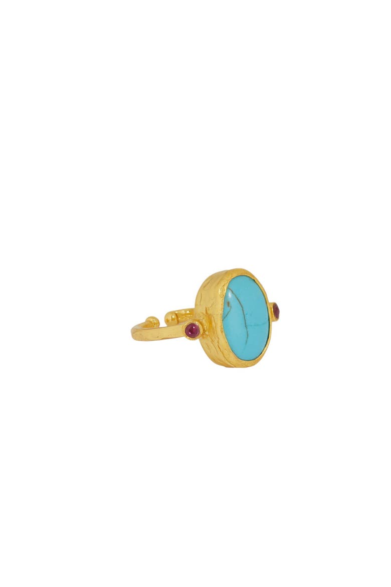 Lucia Turquoise Cocktail Ring, Main, color, Gold