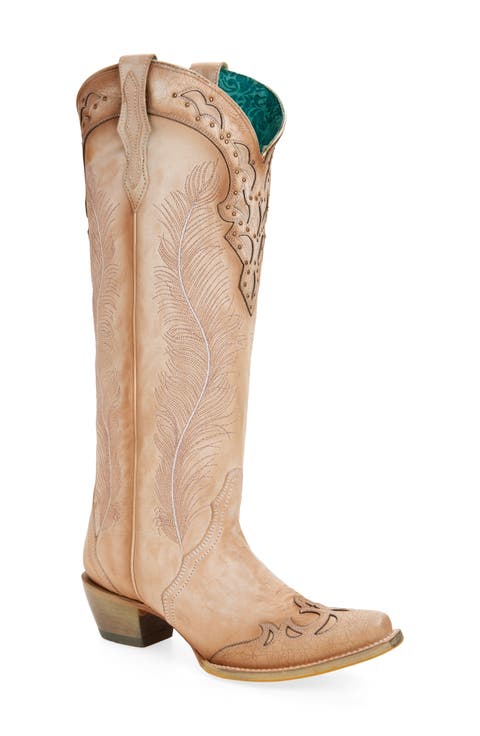 Feather Embroidered Western Boot (Women)