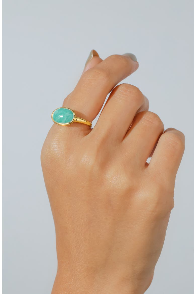 Amazonite Solitaire Ring, Alternate, color, BLUE