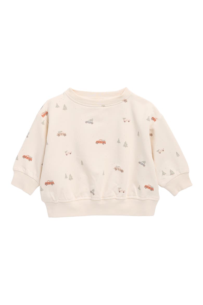 Relaxed Fleece Sweatshirt, Main, color, NATURAL