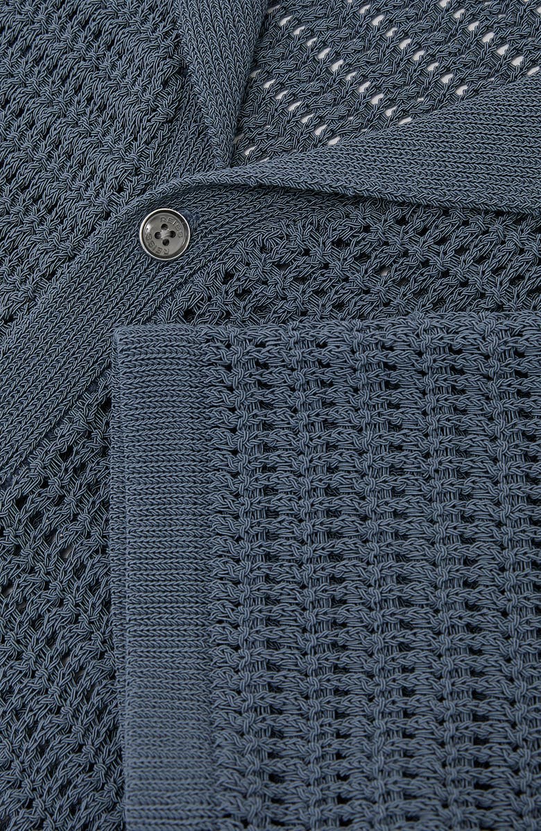 Reiss Buzzard Short sleeve Cardigan, Alternate, color, Airforce Blue