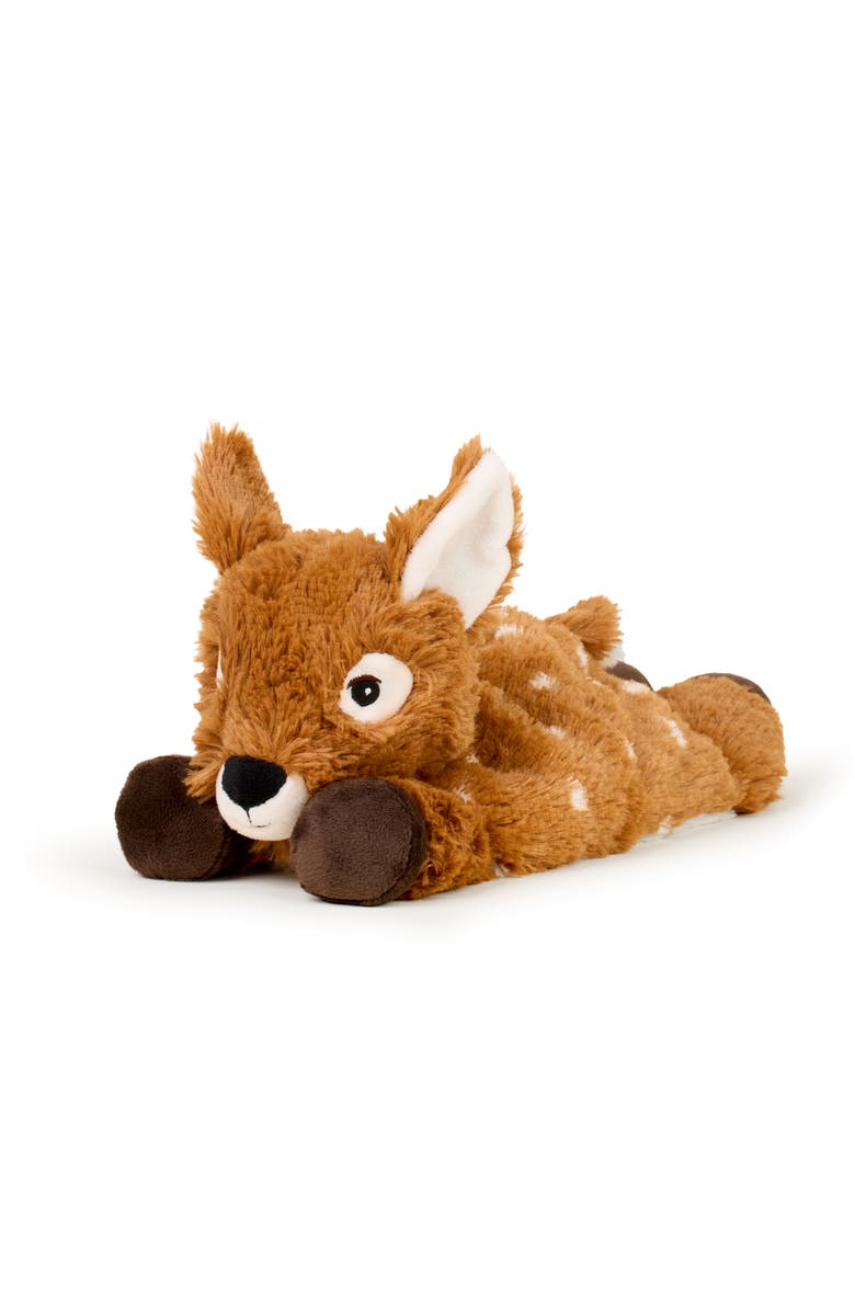Warmies Laying Down Deer Plush Toy, Main, color, Medium Brown