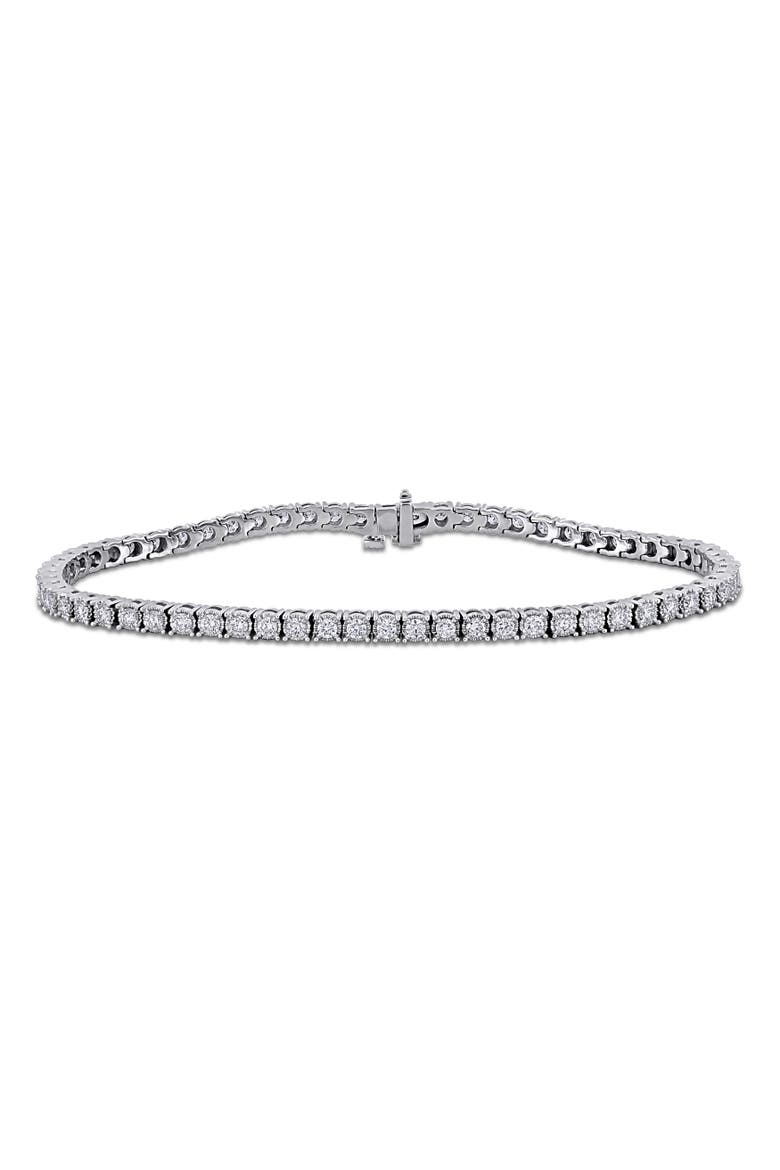 3 1/7ct. t.w. Lab-Grown Diamond Tennis Bracelet 14k, Main, color, White Gold