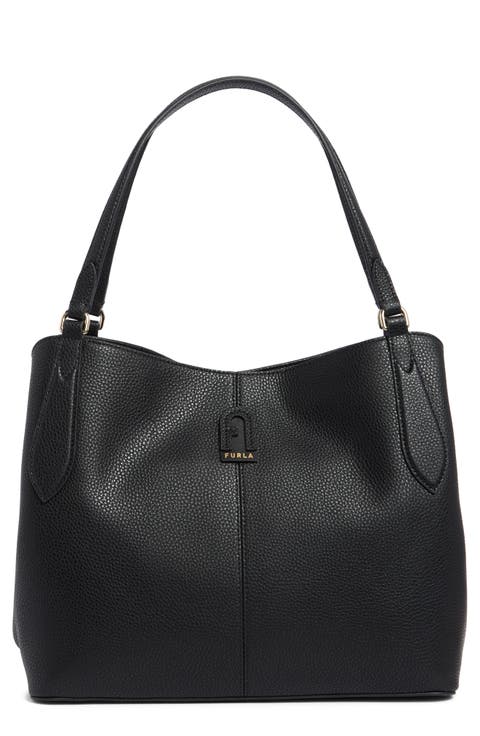Dafne Medium Leather Hobo Bag