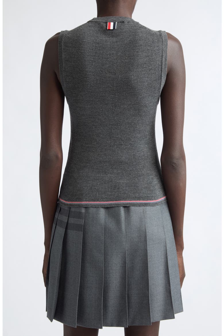 Merino Wool Rib Sweater Vest, Alternate, color, MEDIUM GREY