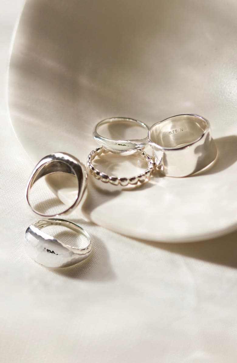 Monica Vinader Gaia Dome Ring, Alternate, color, Silver