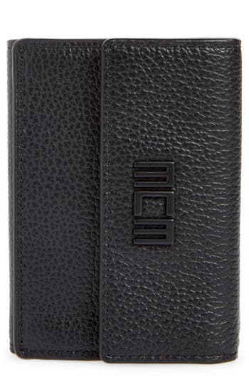 Mcm Tech Trifold Flap Wallet In Black