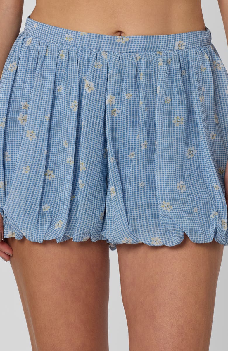 ASTR the Label Kailey Pleated Bubble Shorts, Alternate, color, Navy Floral Gingham