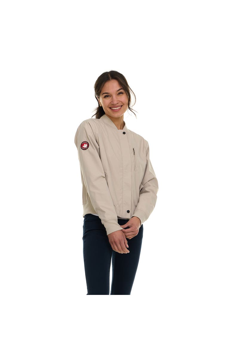 CANADA WEATHER GEAR Women's Bomber Flight Jacket Lightweight Zip-Up Windbreaker, Alternate, color, Pumice Stone