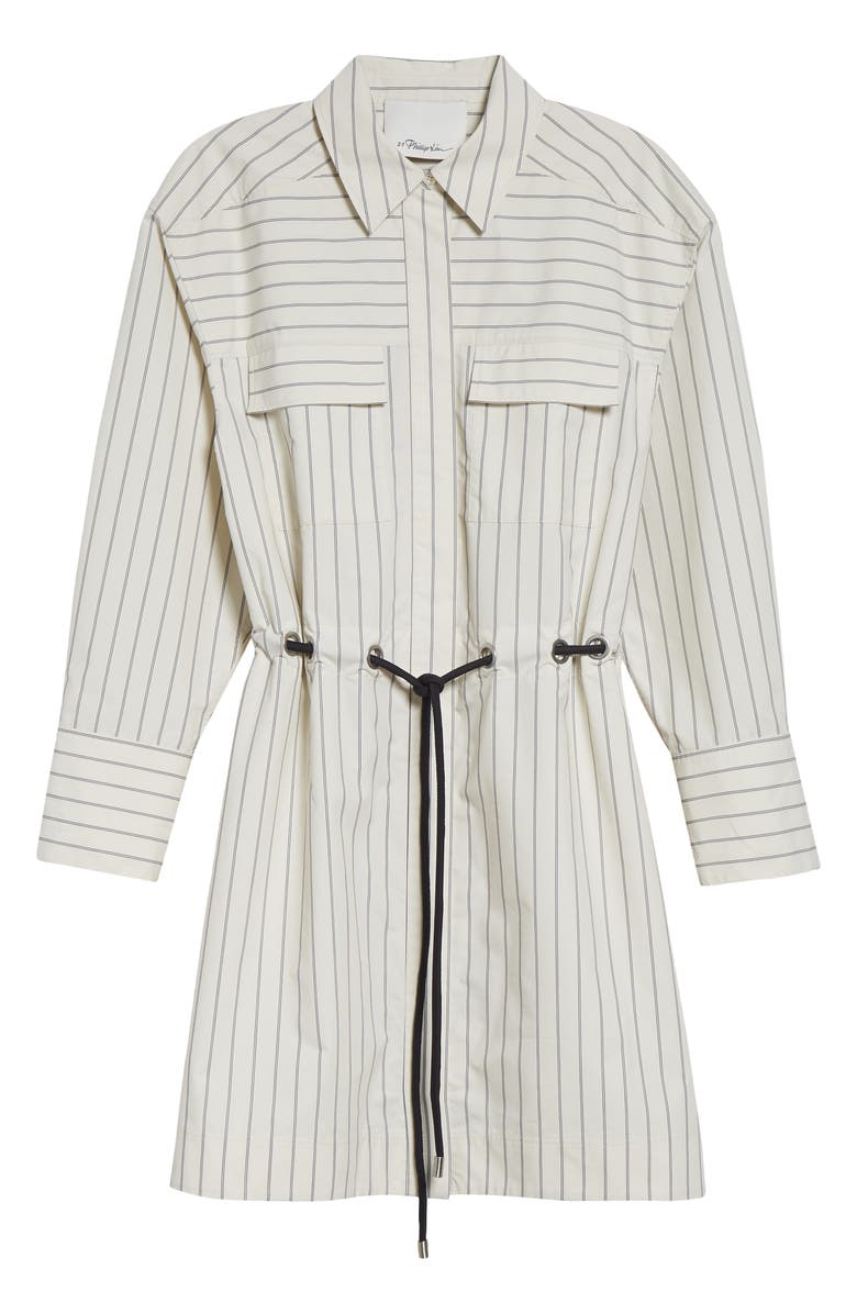 3.1 Phillip Lim Striped Tie Waist Shirt Dress, Alternate, color, Cream Multi