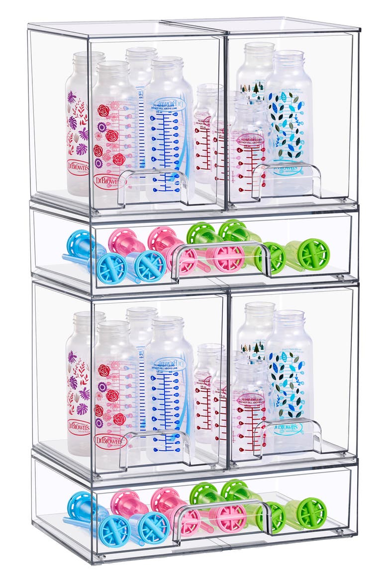 6-Piece Set Stackable Storage Drawers, Alternate, color, NO COLOR