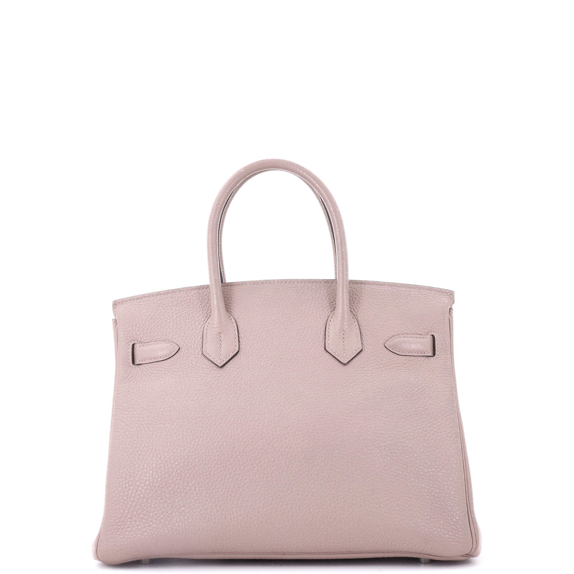 Pre-Owned Hermes Birkin Handbag Purple Clemence with Palladium Hardware 30, Alternate, color, 