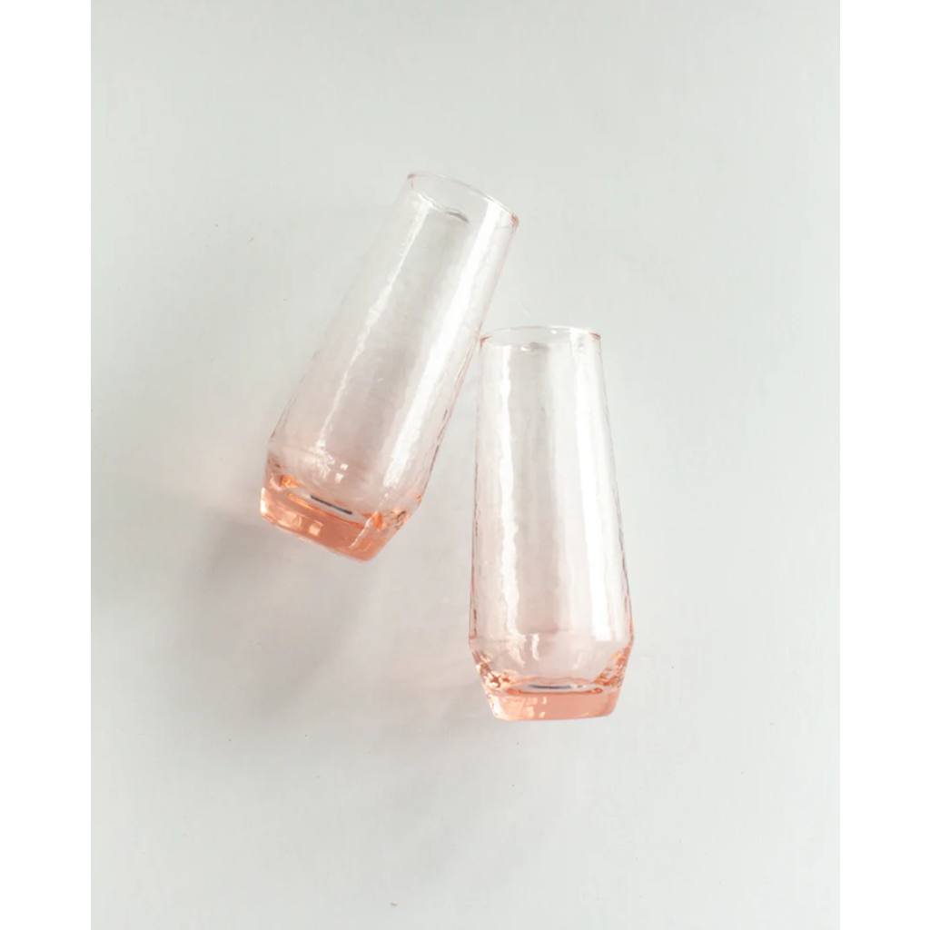 Creative Women Handblown Hammered Champagne Flutes