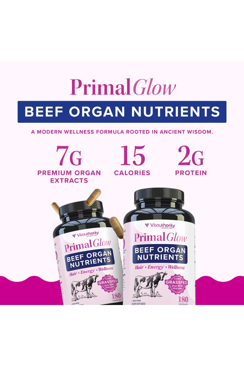 Primal Glow Beef Organ Nutrients 180 Capsules, Alternate, color, No Color