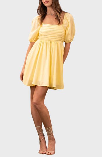 BLU PEPPER BLU PEPPER PUFF SLEEVE MINIDRESS 