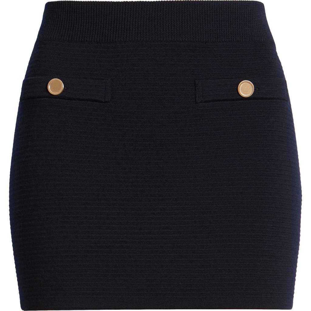 Frame Cruise Merino Wool Miniskirt In Dark Navy