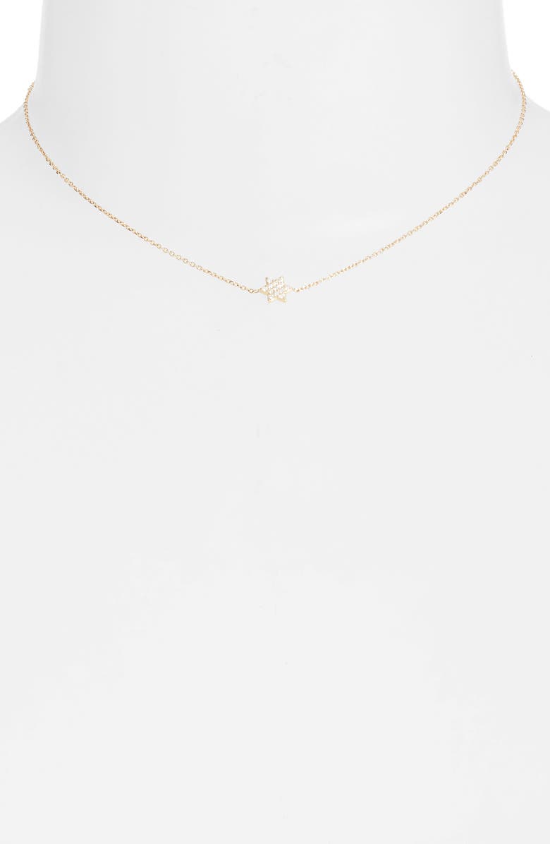 Anzie Love Letter Diamond Star of David Pendant Necklace, Alternate, color, Gold / Diamond/ 16 In