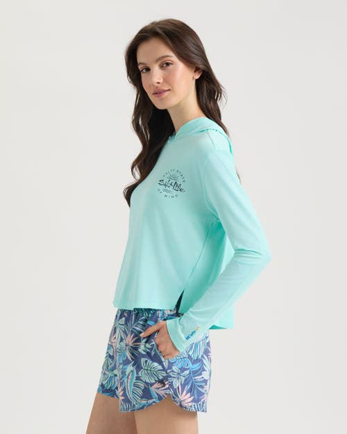Salt Life Seaglass Bay Performance Hoodie In Green