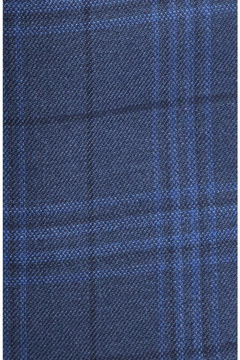 Flynn Classic Fit Blue Plaid Wool Sport Coat, Alternate, color, NAVY