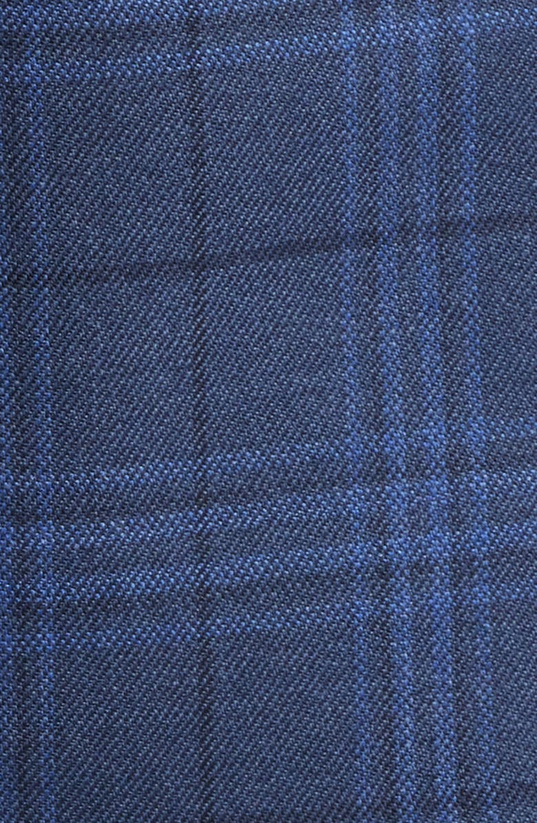 Peter Millar Flynn Classic Fit Blue Plaid Wool Sport Coat, Alternate, color, Navy