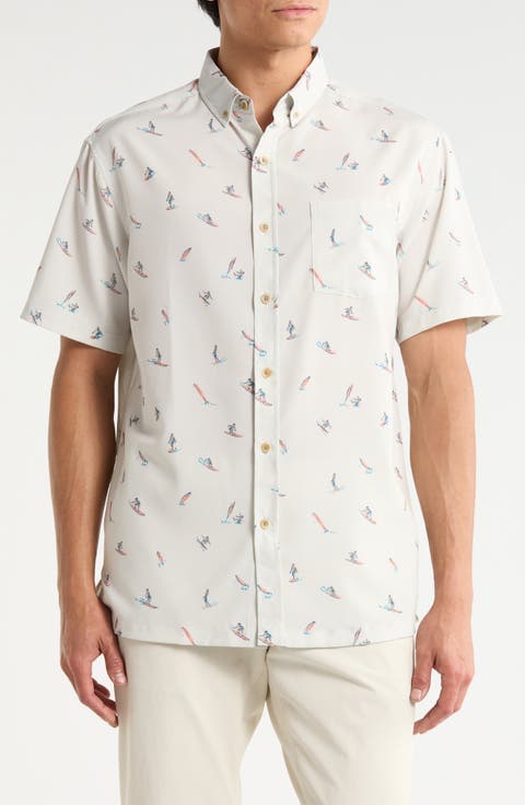 Surfs Up Short Sleeve Button-Down Shirt