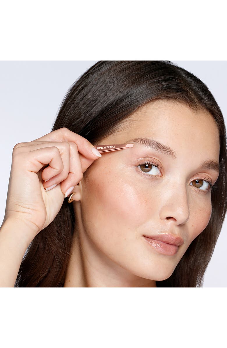 TWEEZERMAN Rose Gold Mini Slant Tweezer & Case Set, Alternate, color, Rose Gold