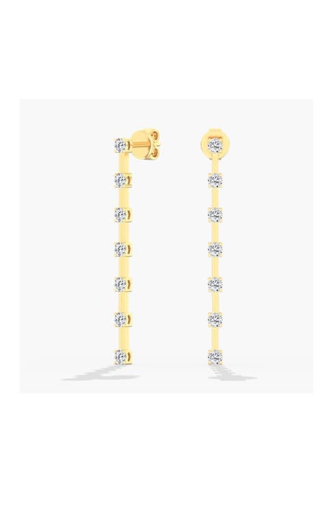 Small Orbit Drop Lab Diamond in 14K Gold