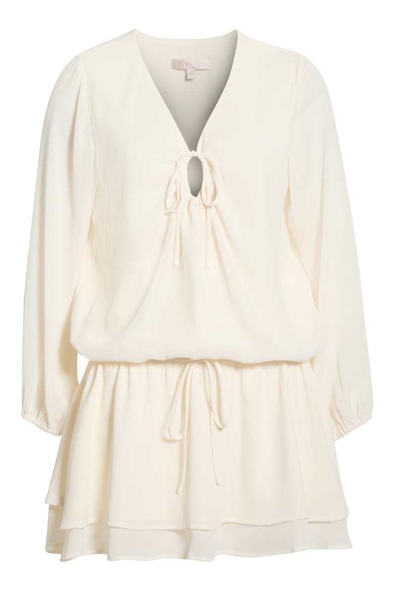 Nila Long Sleeve Minidress, Alternate, color, IVORY