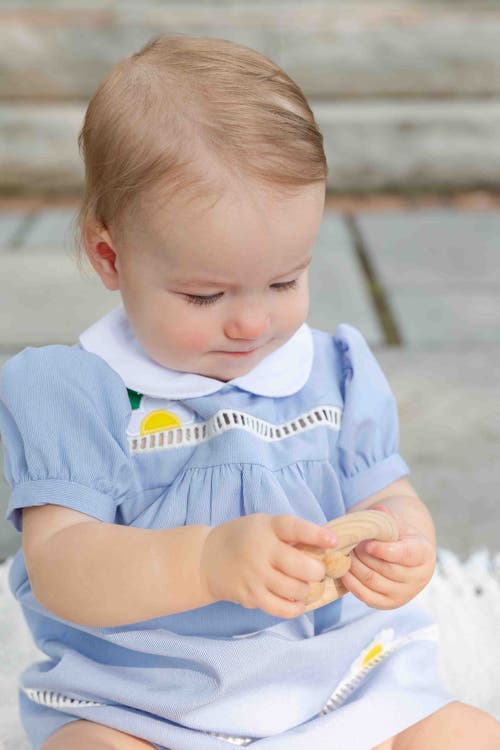 Florence Eiseman Pincord Dress With Flowers In Blue