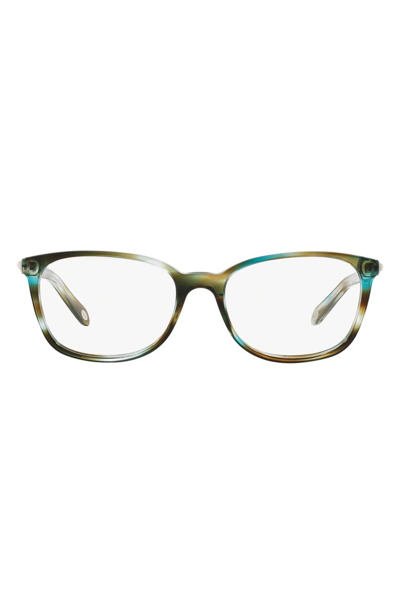 Tiffany & Co. 51mm Rectangular Optical Glasses, Main, color, Turquoise