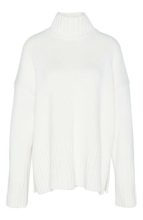 Barbour Serena Cotton & Wool Blend Turtleneck Sweater In Cloud White