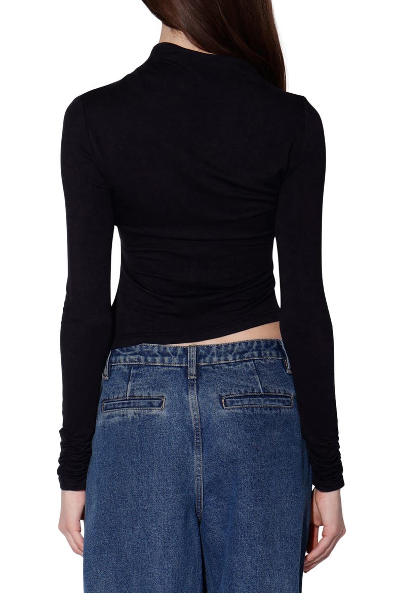 Celia Ruched Long Sleeve Top, Alternate, color, BLACK