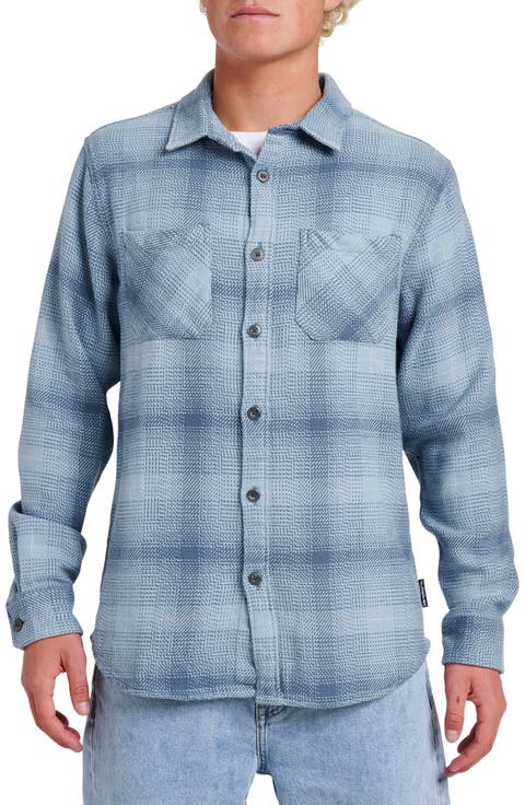 DNA Plaid Cotton Flannel Button-Up Overshirt