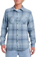 Quiksilver DNA Plaid Cotton Flannel Button-Up Overshirt