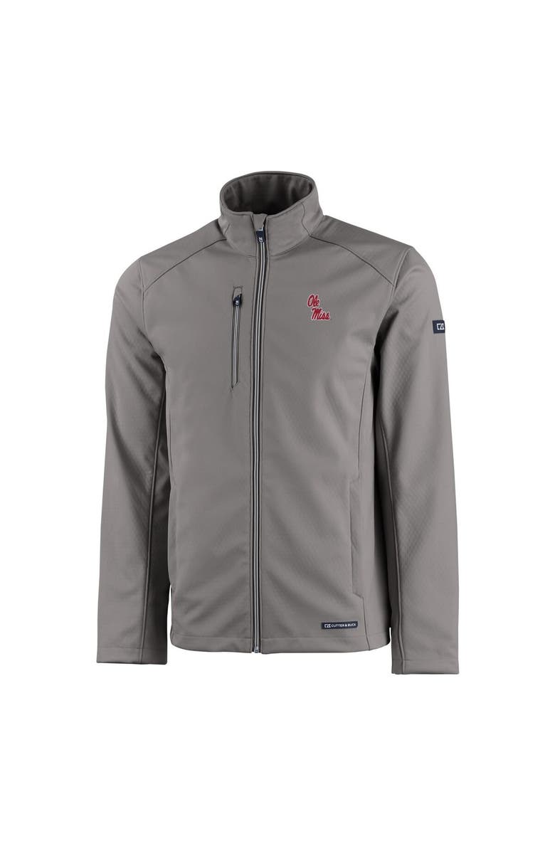 Cutter & Buck Men's Cutter & Buck  Gray Ole Miss Rebels Evoke Eco Softshell Recycled Full-Zip Jacket, Alternate, color, 
