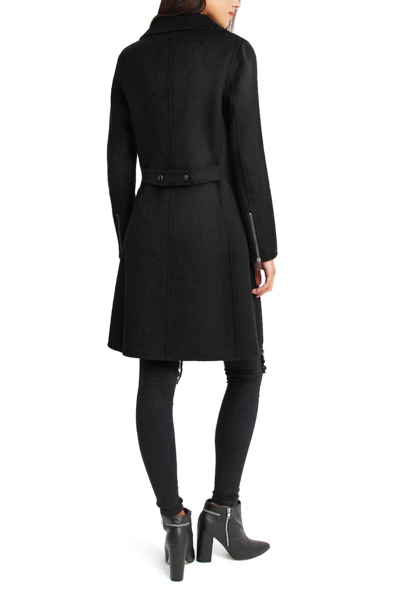 BELLE AND BLOOM Last Chance Wool Blend Coat, Alternate, color, BLACK